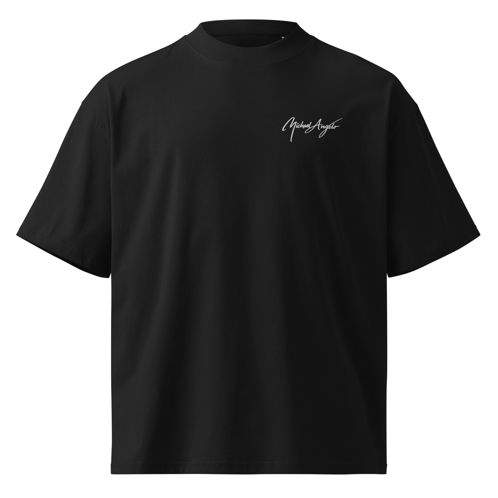 Unisex organic oversized high neck t-shirt
